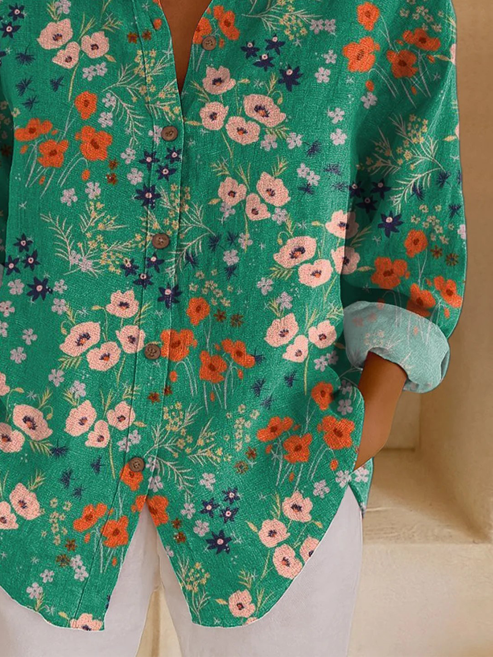 Vintage Loose Shirt Collar Shirt
