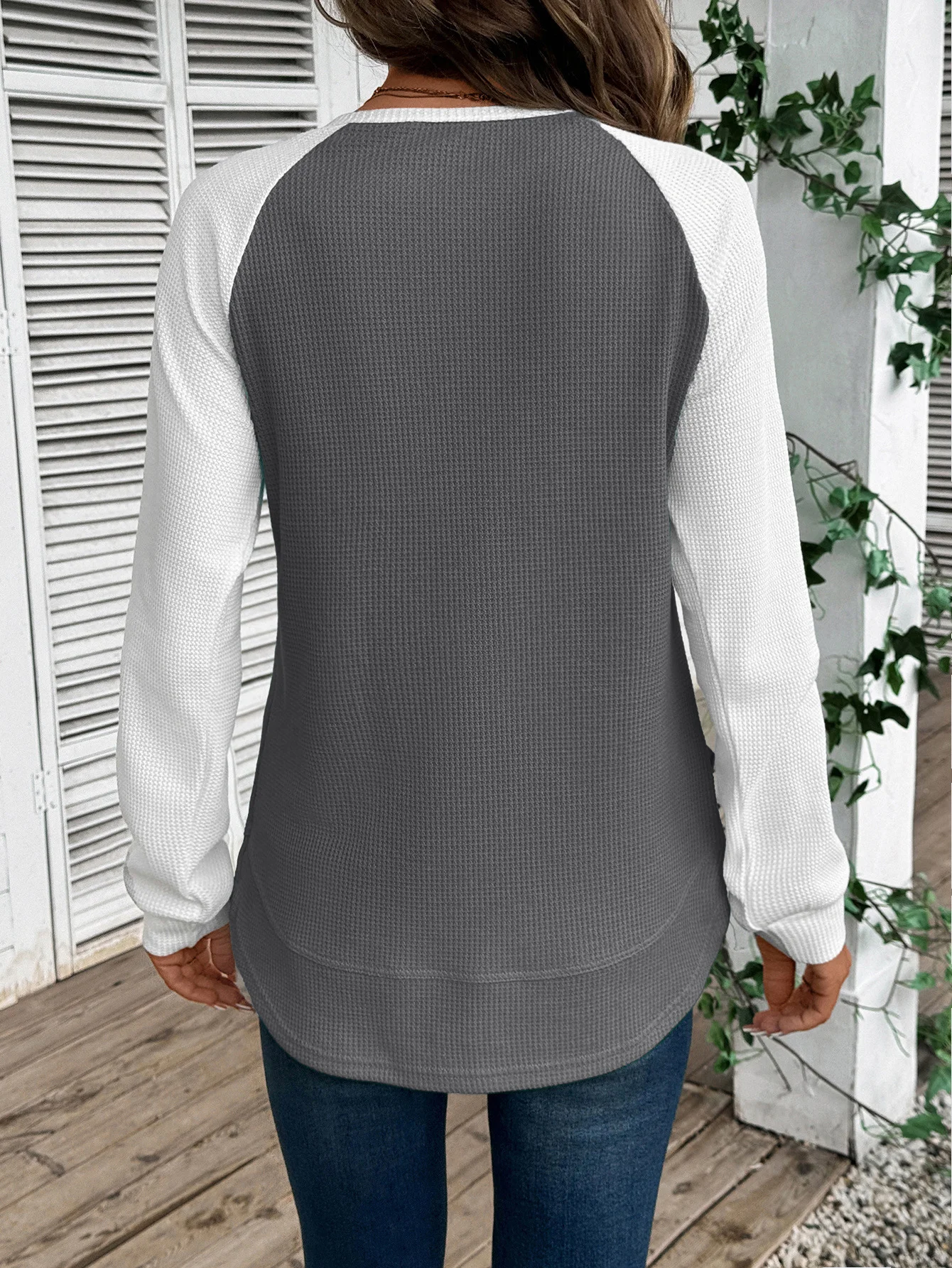 Color Block Crew Neck Casual Cotton T-Shirt