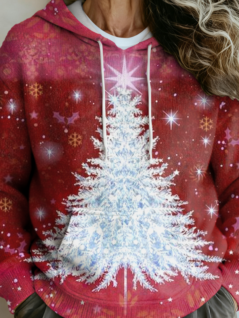 Vintage Loose Gradient Pattern Hoodie Sweater