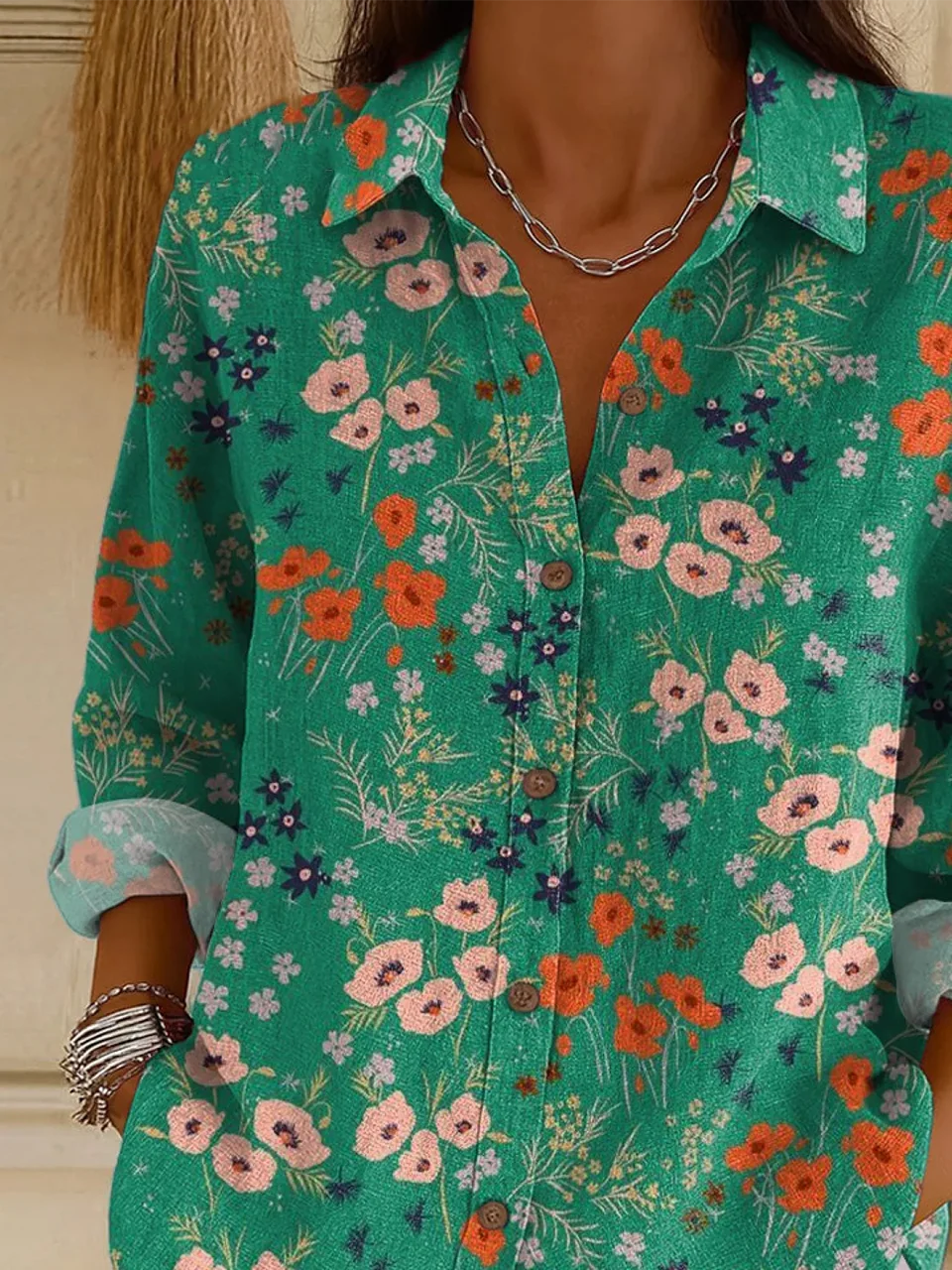 Vintage Loose Shirt Collar Shirt