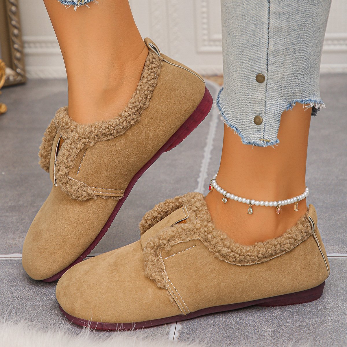 Plain Patent Leather Shallow Shoes