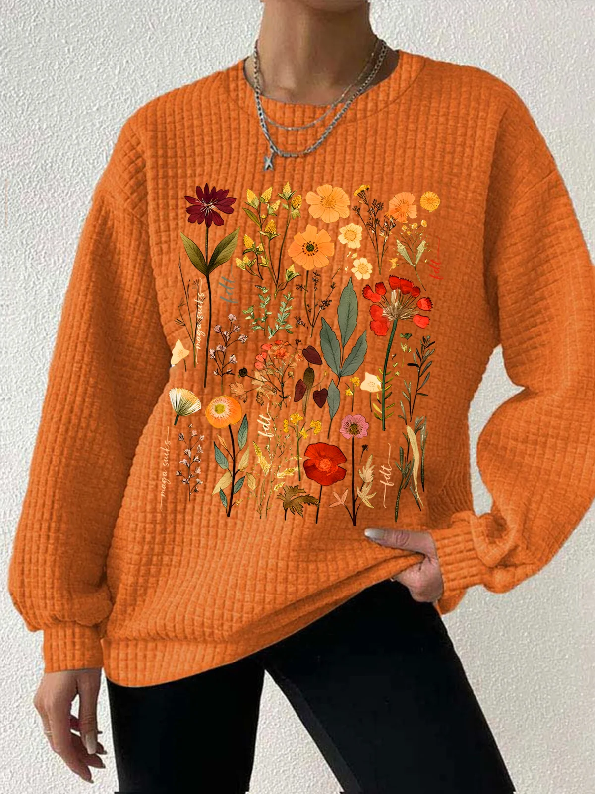Women's Subtle Anti-Maga Floral, Fdt Merch, Feminist Gift Casual Waffle Sweatshirts