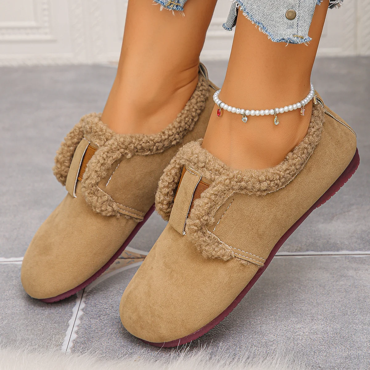 Plain Patent Leather Shallow Shoes