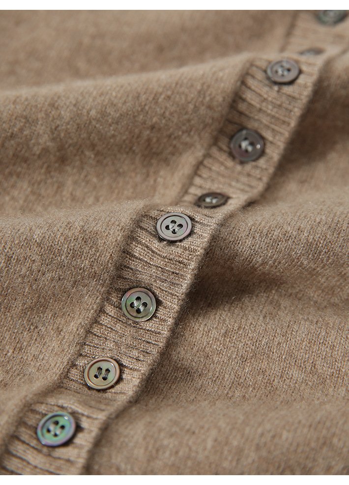 Crew Neck Simple Plain Regular Fit Cardigan