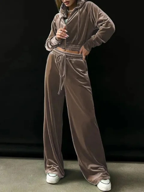 Women's Split Joint Plain Daily Going Out Two-Piece Set Green Casual Spring/Fall Top With Pants Matching Set