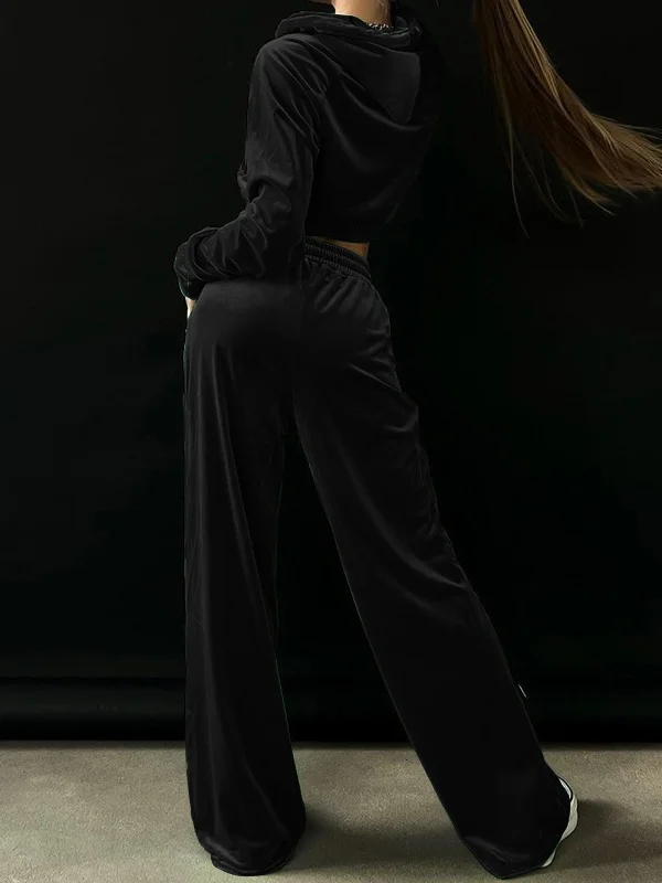 Women's Split Joint Plain Daily Going Out Two-Piece Set Green Casual Spring/Fall Top With Pants Matching Set