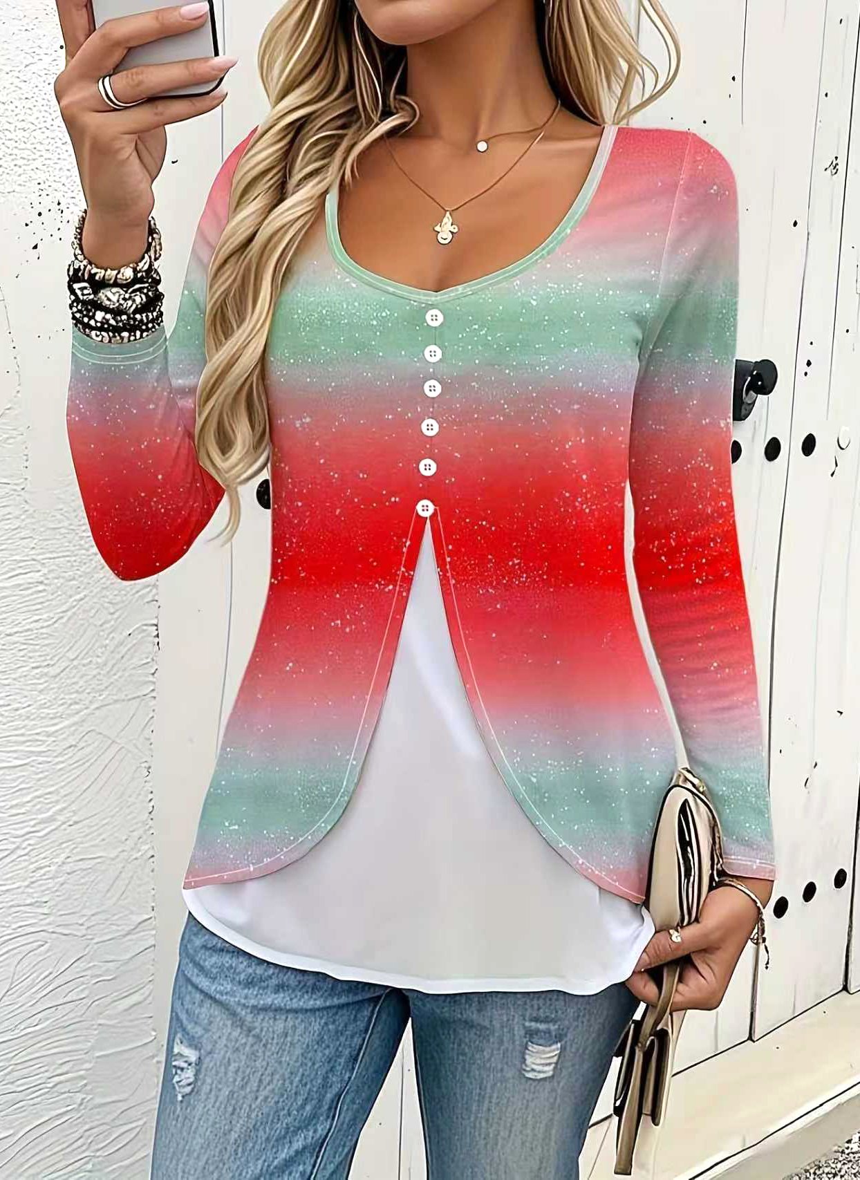 Regular Fit Geometric Casual T-Shirt