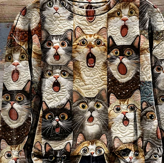 Charming Cats Art Print Casual Sweatshirt