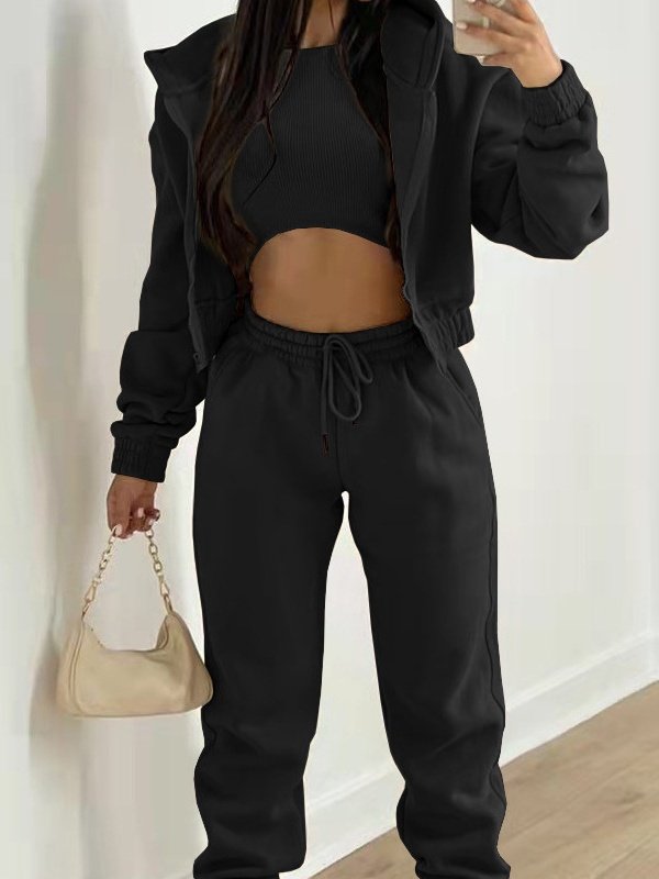 Women's Split Joint Plain Commuting Going Out Matching Outfit Khaki Casual Spring/Fall Multi-Piece Set Matching Set