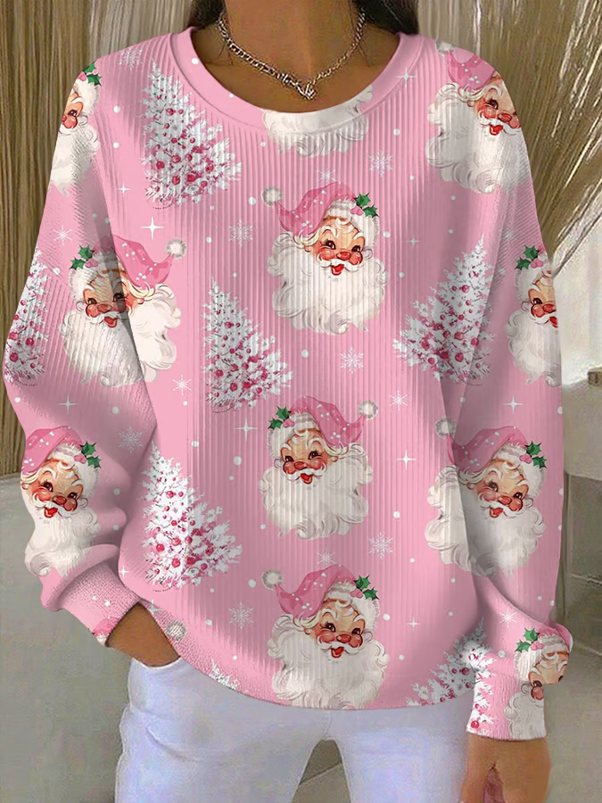Casual Crew Neck Christmas Sweatshirt