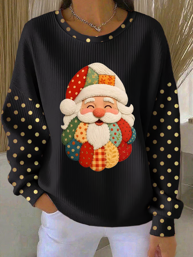 Printing Crew Neck Casual Christmas Sweatshirt