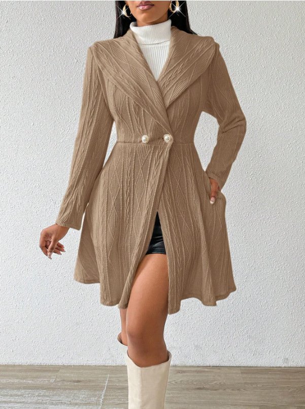 Plain Urban Lapel Collar Jacquard Thickened Slim-fit Jacquard Jacket