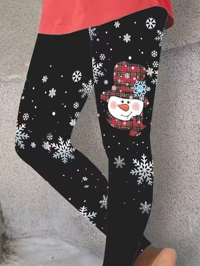 Christmas Casual Printing Jersey Leggings