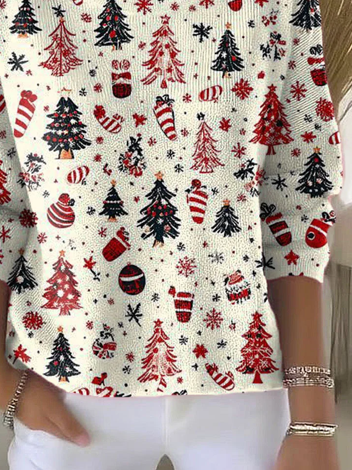 Casual Christmas Crew Neck Printing Sweater