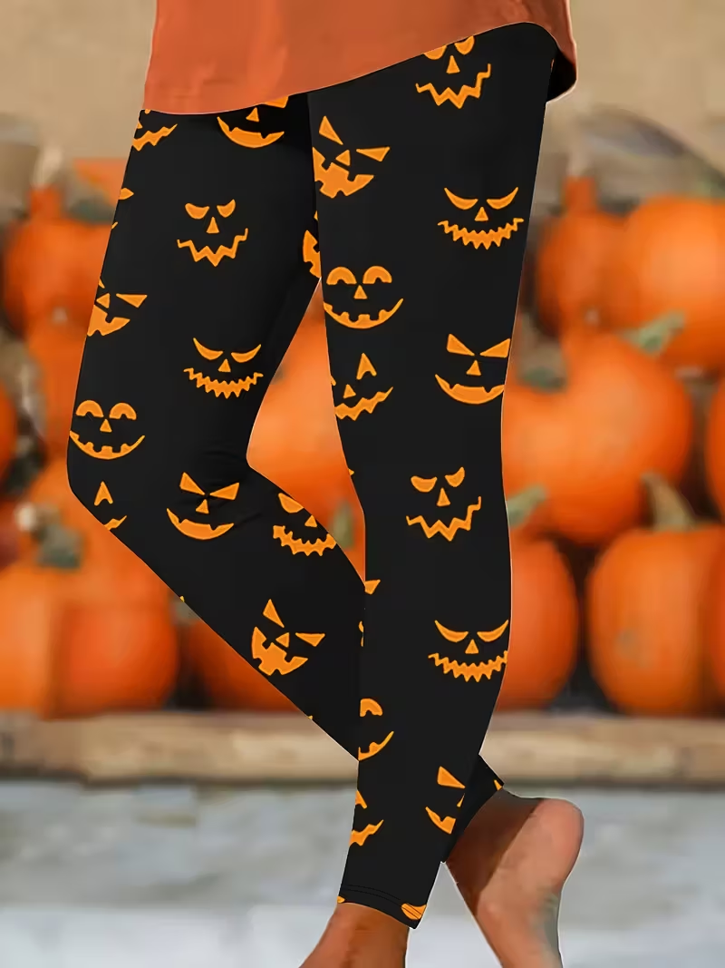 Printing Jersey Halloween Casual Leggings