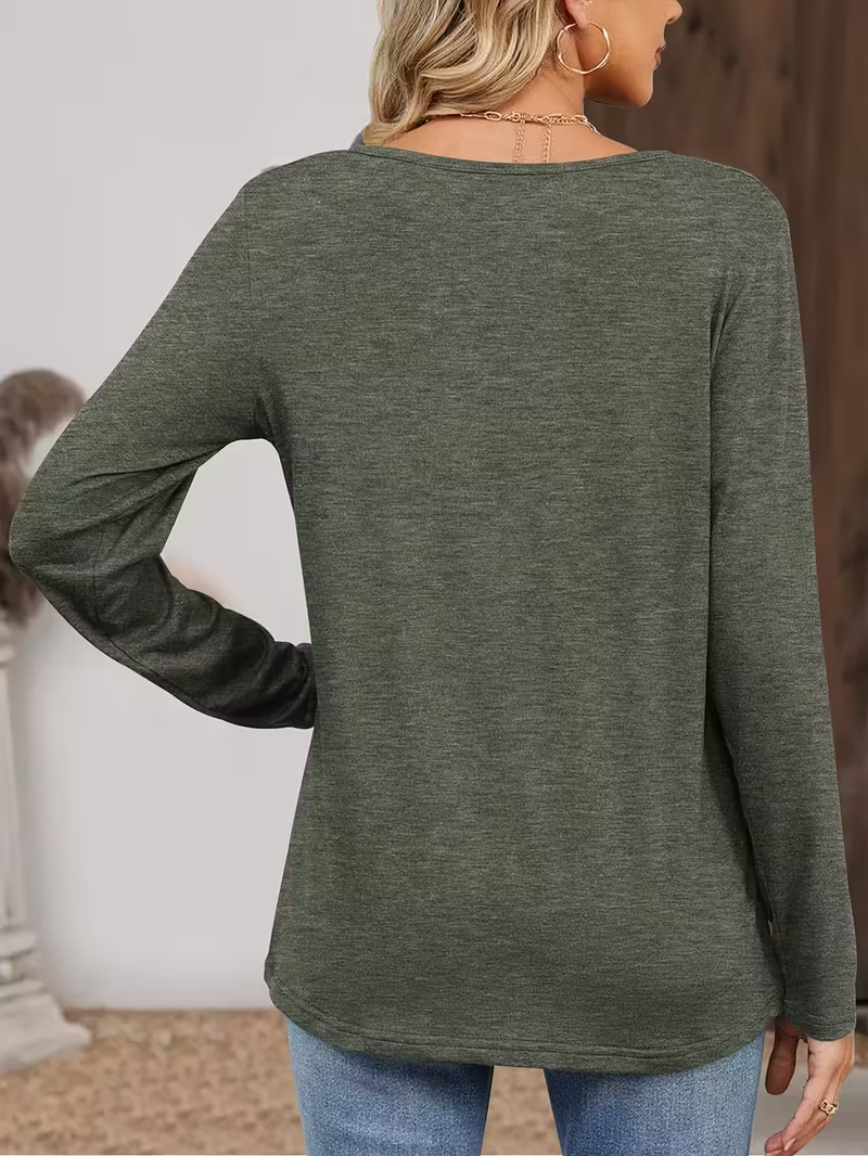 Women's Long Sleeve T-shirt Spring/Fall Green Christmas Printing Jersey V Neck Daily Going Out Casual Top