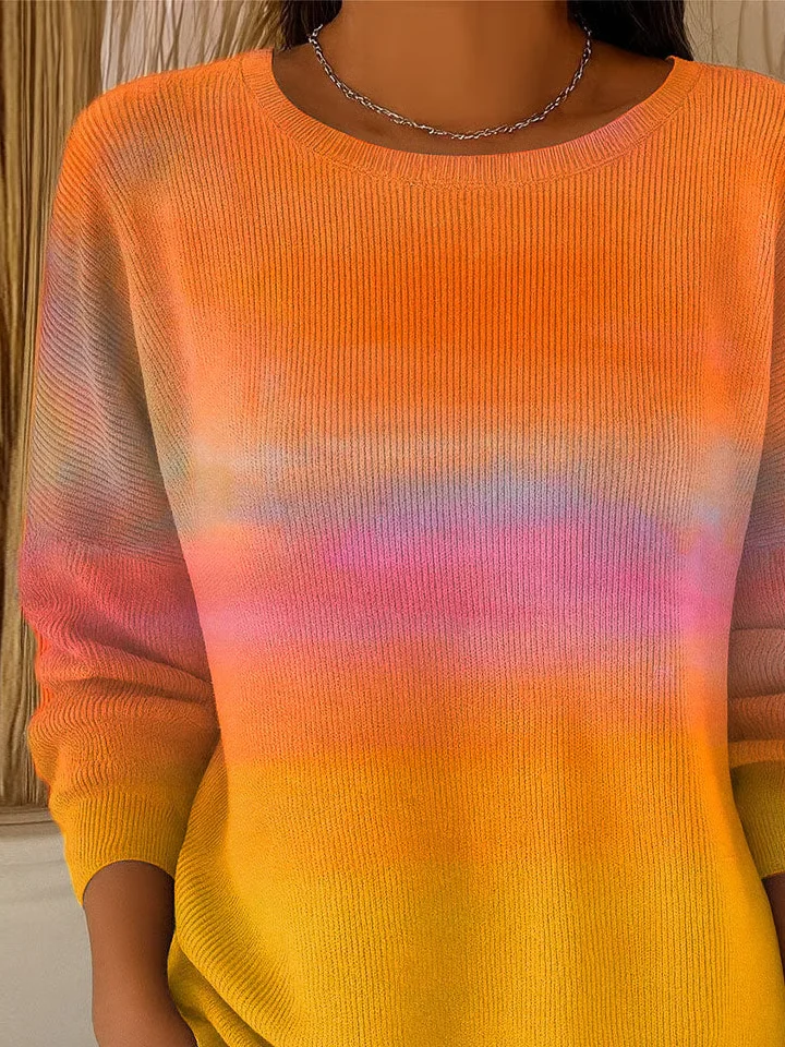 Abstract Casual Crew Neck Printing Sweater