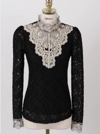 Women's Long Sleeve T-shirt Spring/Fall Apricot Floral Split Joint Cotton Stand Collar Daily Going Out Vintage Top