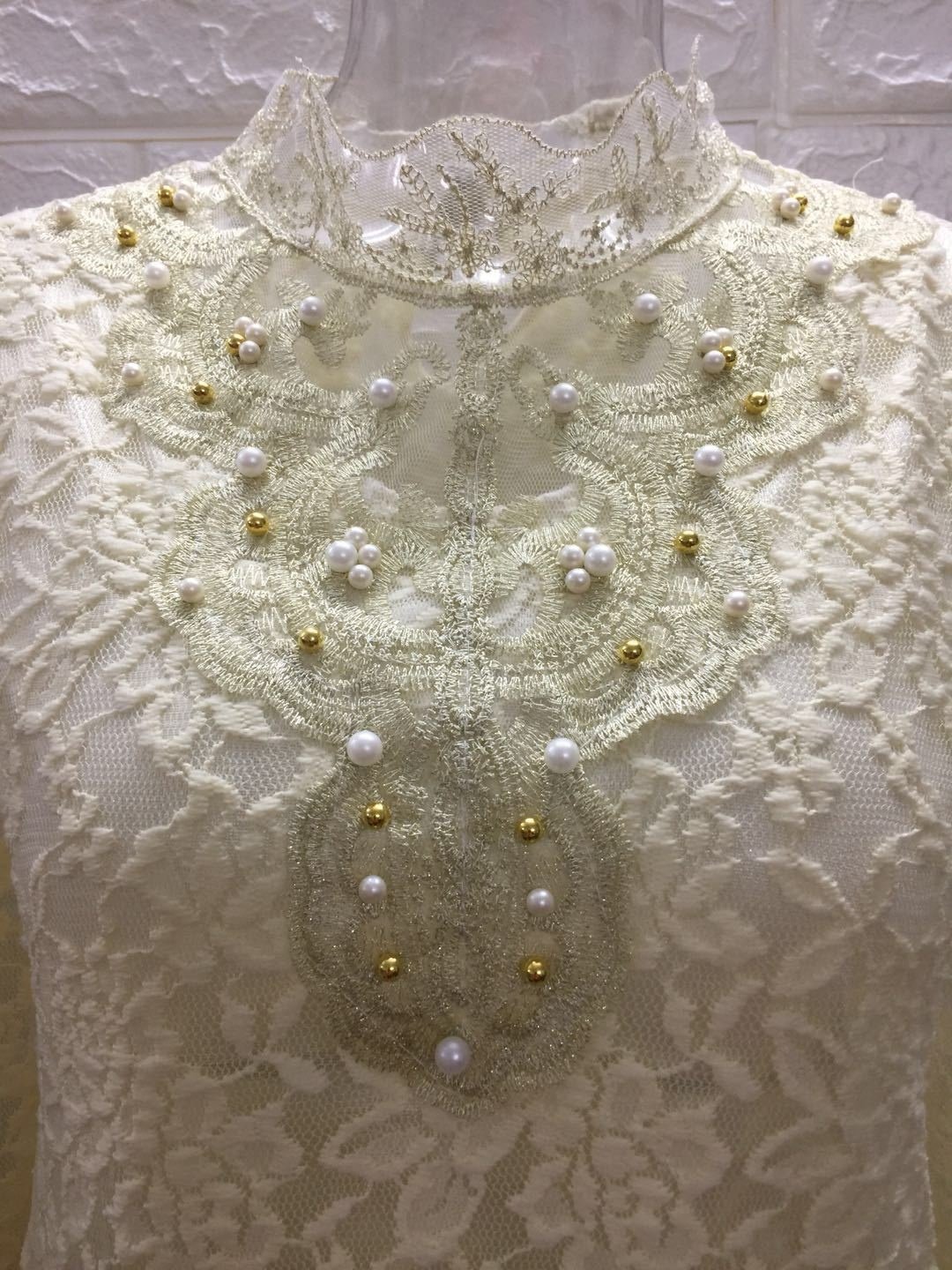 Women's Long Sleeve T-shirt Spring/Fall Apricot Floral Split Joint Cotton Stand Collar Daily Going Out Vintage Top