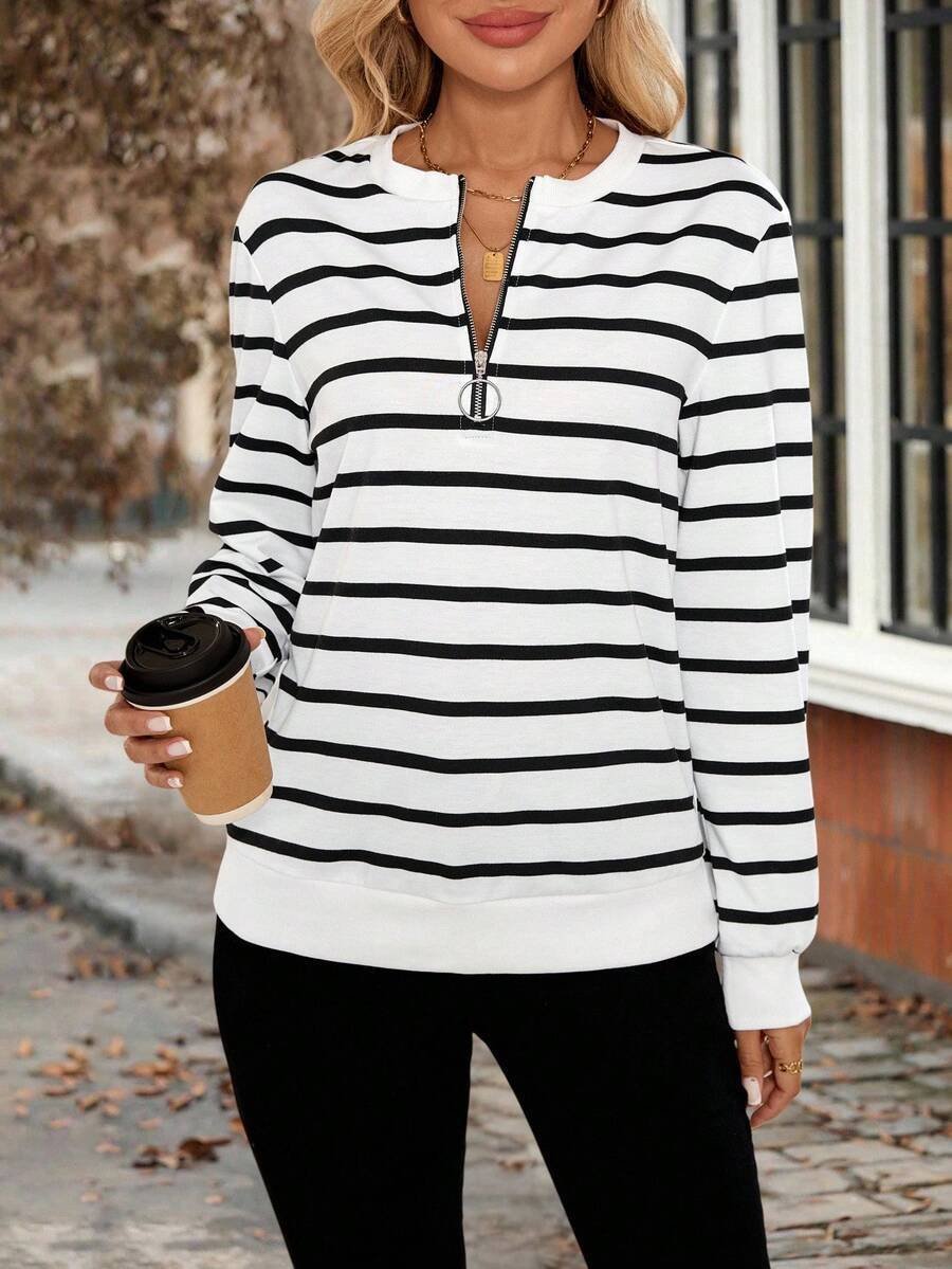 Stand Collar Cotton Casual Sweatshirt