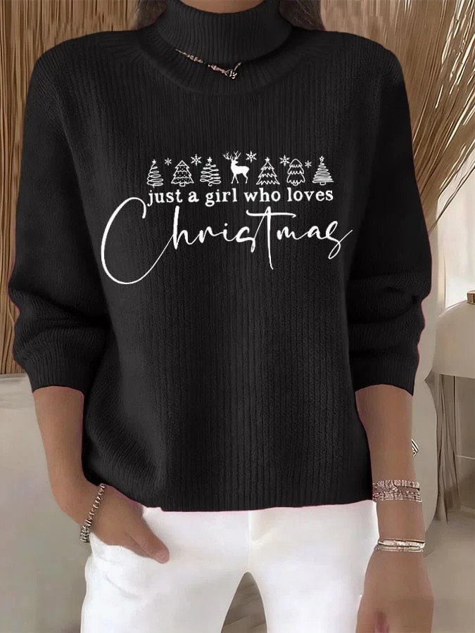 Christmas Turtleneck Loose Casual Sweater