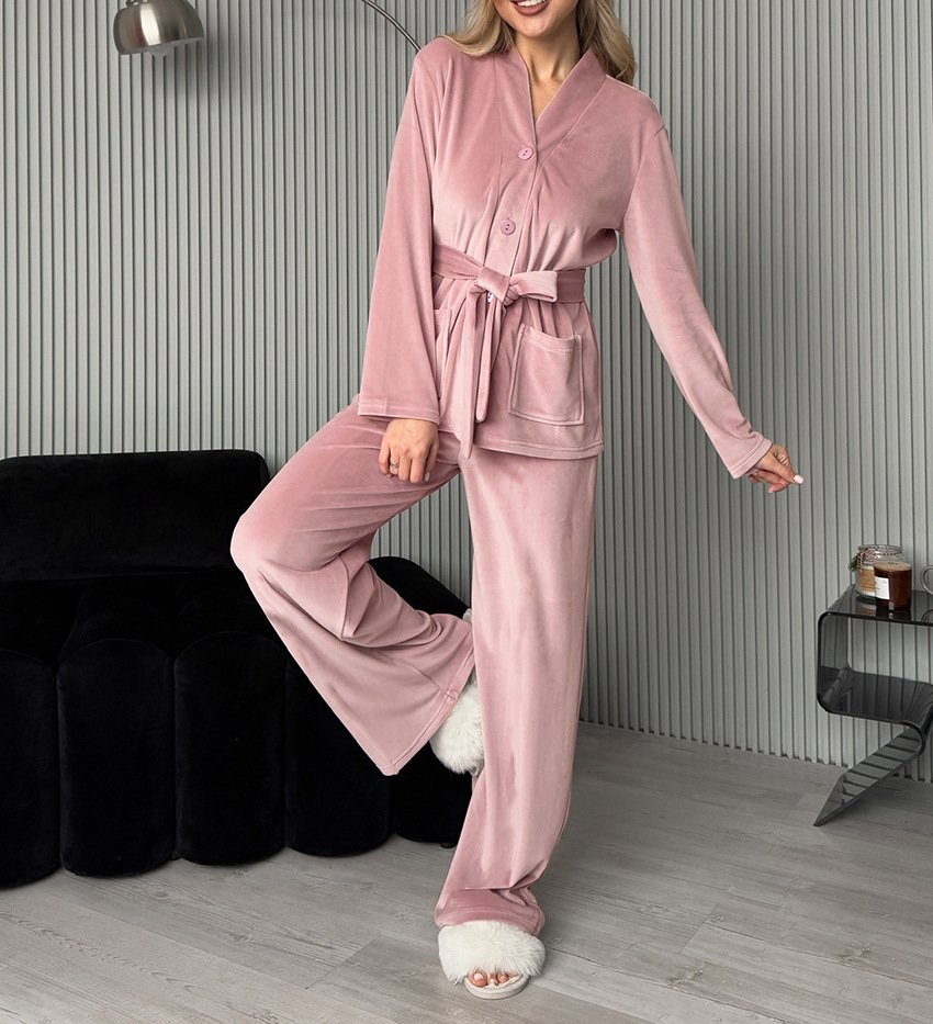 Cotton V Neck Casual Two-Piece Set