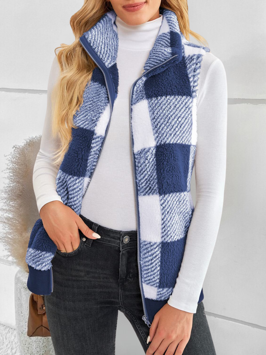Polyester Cotton Stand Collar Elegant Vest