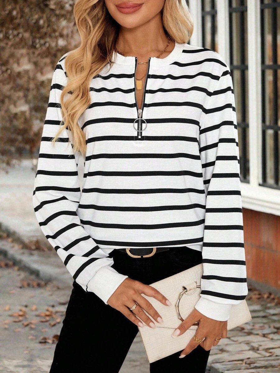 Stand Collar Cotton Casual Sweatshirt