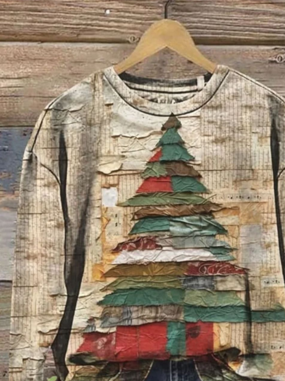 Printing Casual Christmas Sweatshirt
