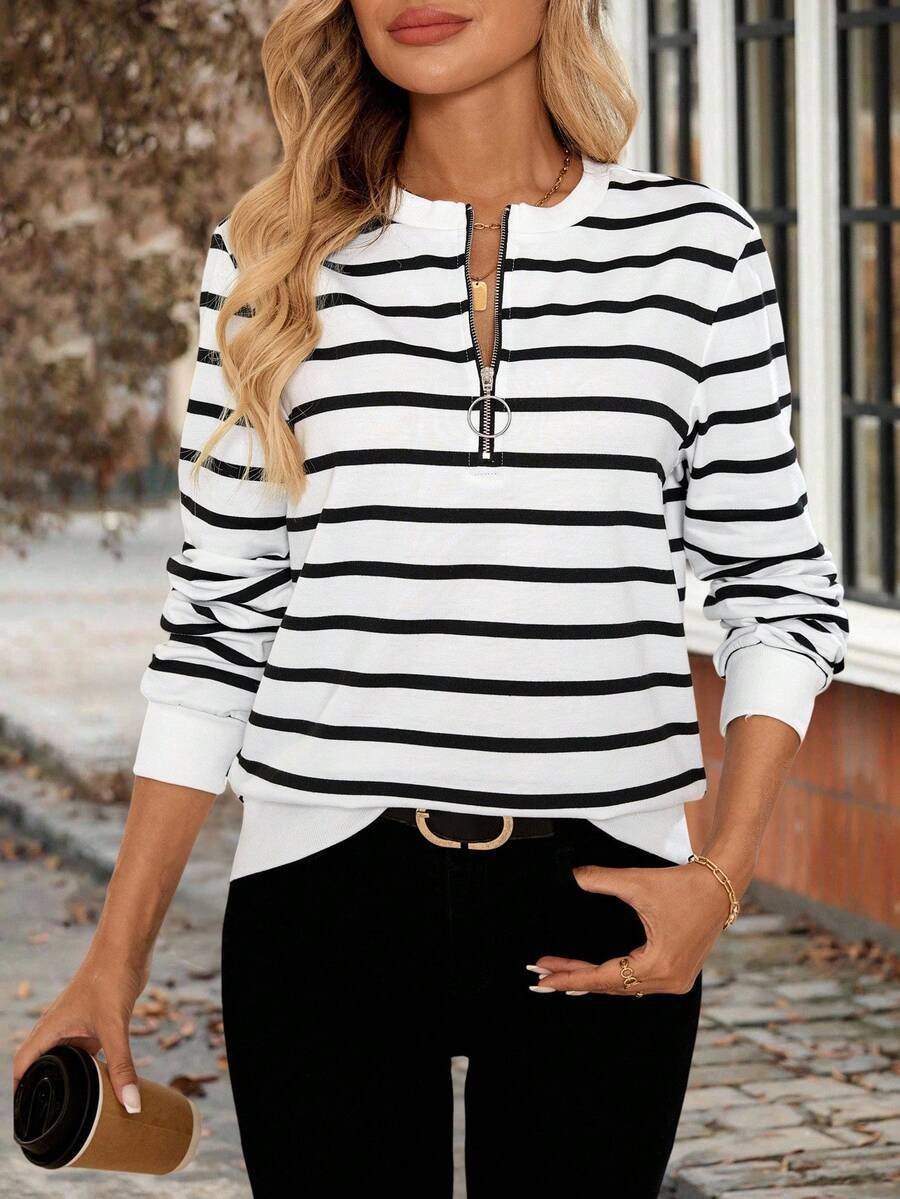 Stand Collar Cotton Casual Sweatshirt