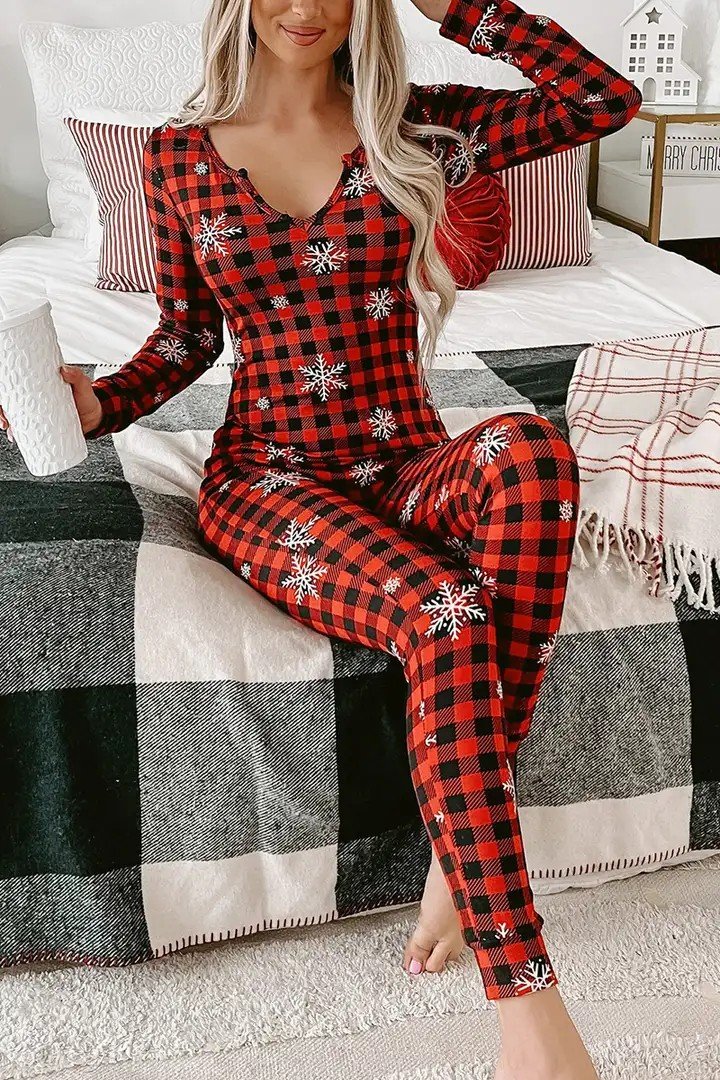 V Neck Sexy Christmas Regular Fit Lounge Set