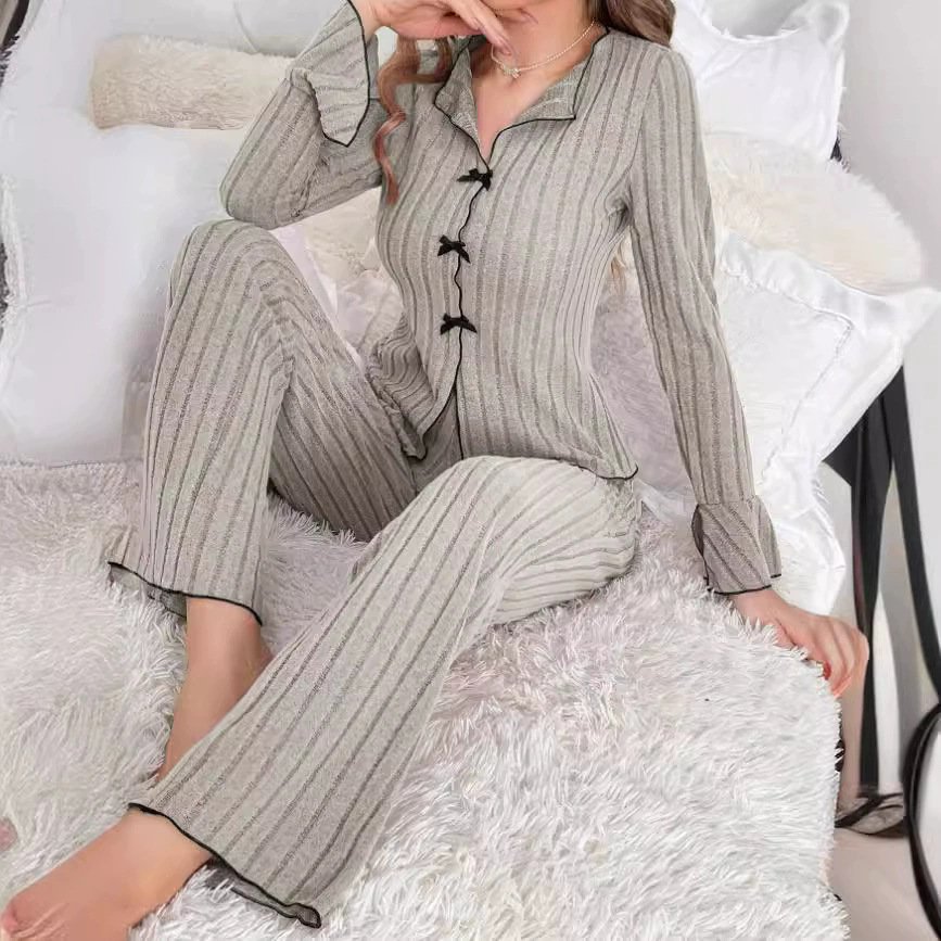 V Neck Wool/Knitting Loose Casual Lounge Set