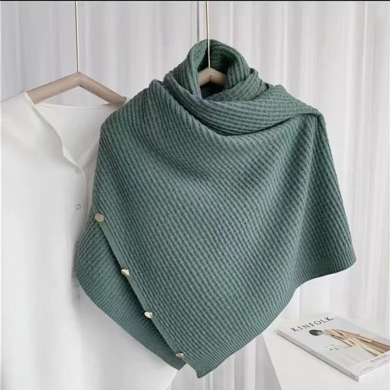 Simple Loose Wool-Blend Asymmetrical Collar Kimono