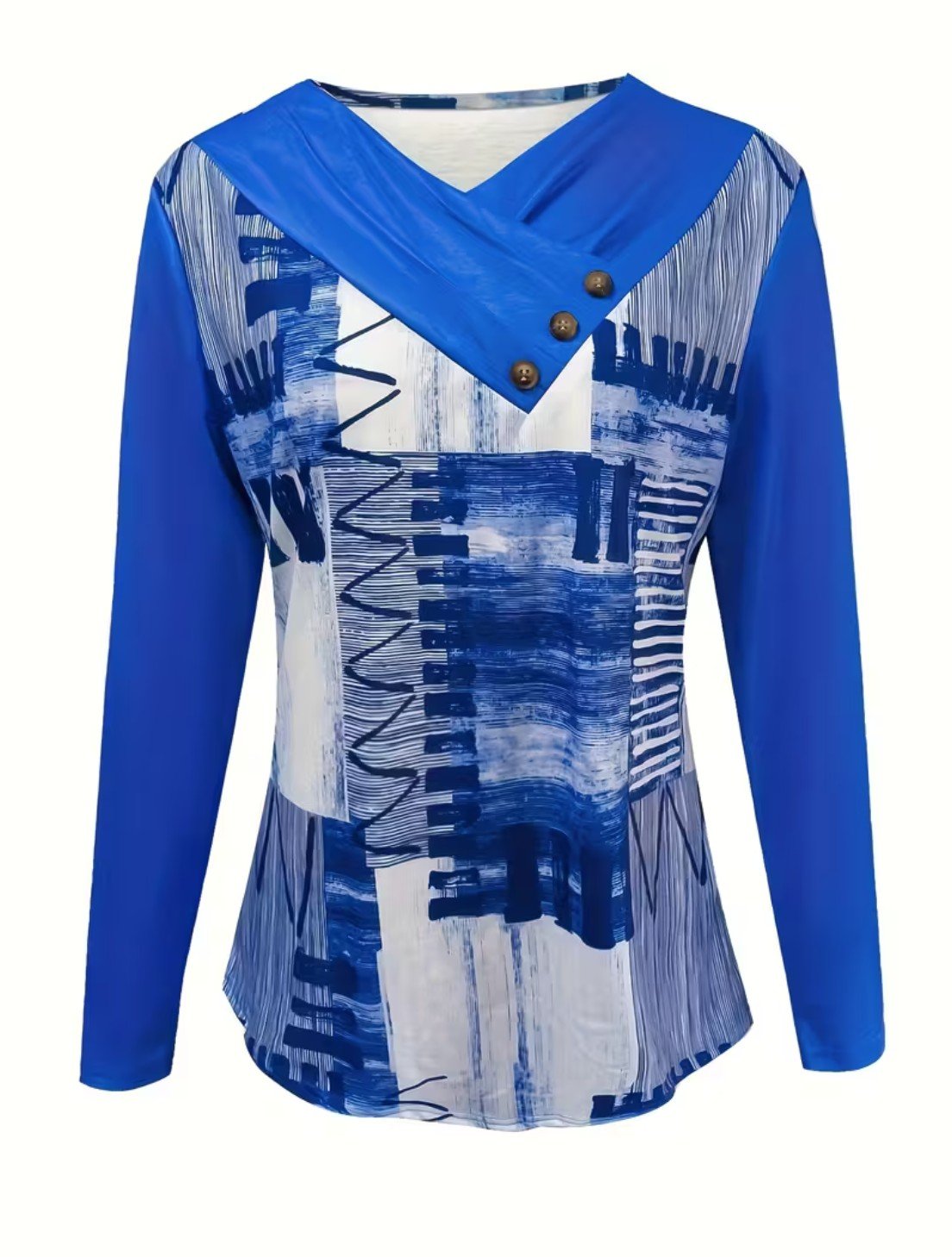 Others Casual Loose Multicolor Block T-Shirt