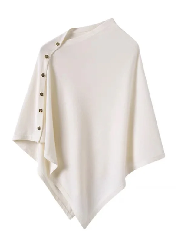 Loose Casual Asymmetrical Collar Cashmere Kimono