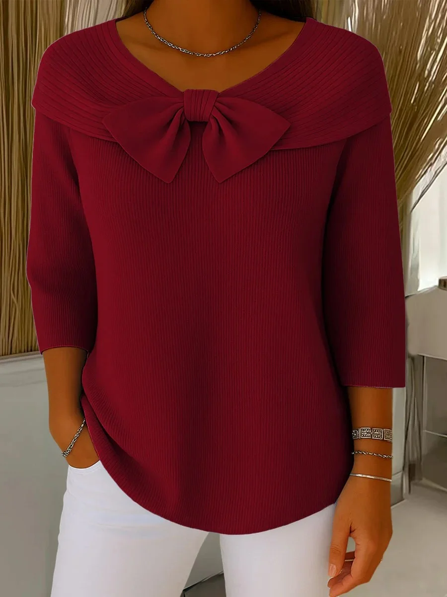 Plain Simple Crew Neck Loose Knit Top