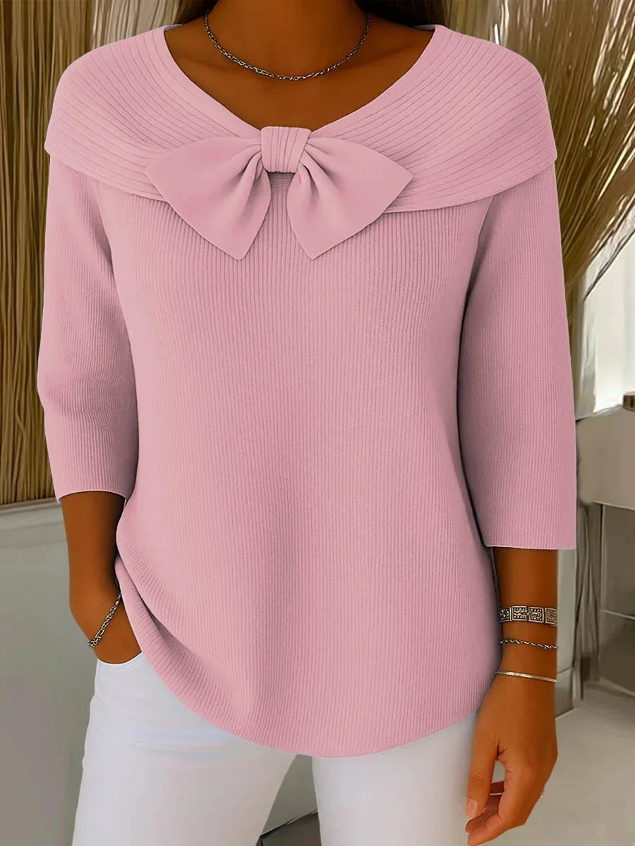 Plain Simple Crew Neck Loose Knit Top