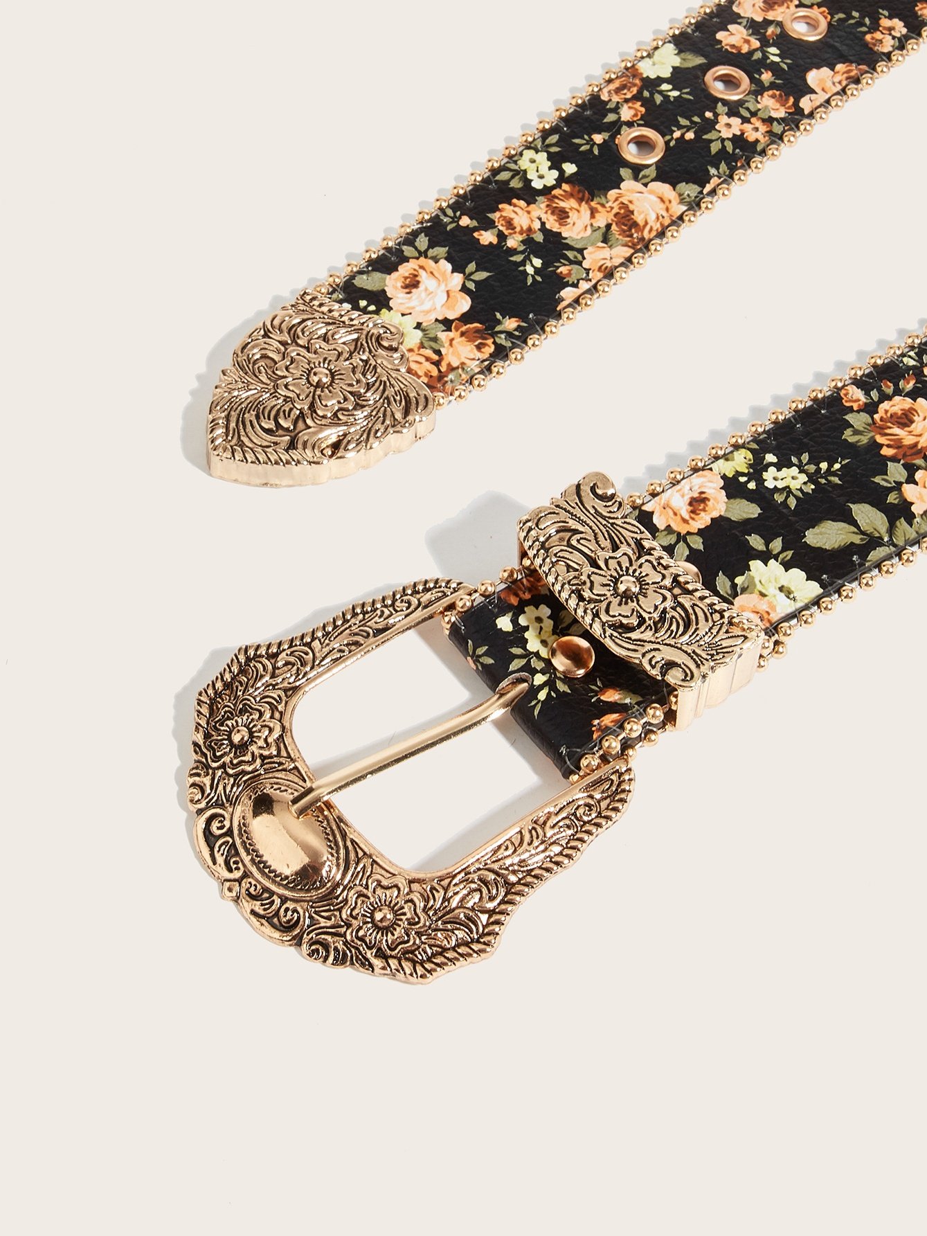 Bohemian Style Fashion High-end Personality Versatile Subculture Retro Floral Jeans Hot Girl Women's Belt