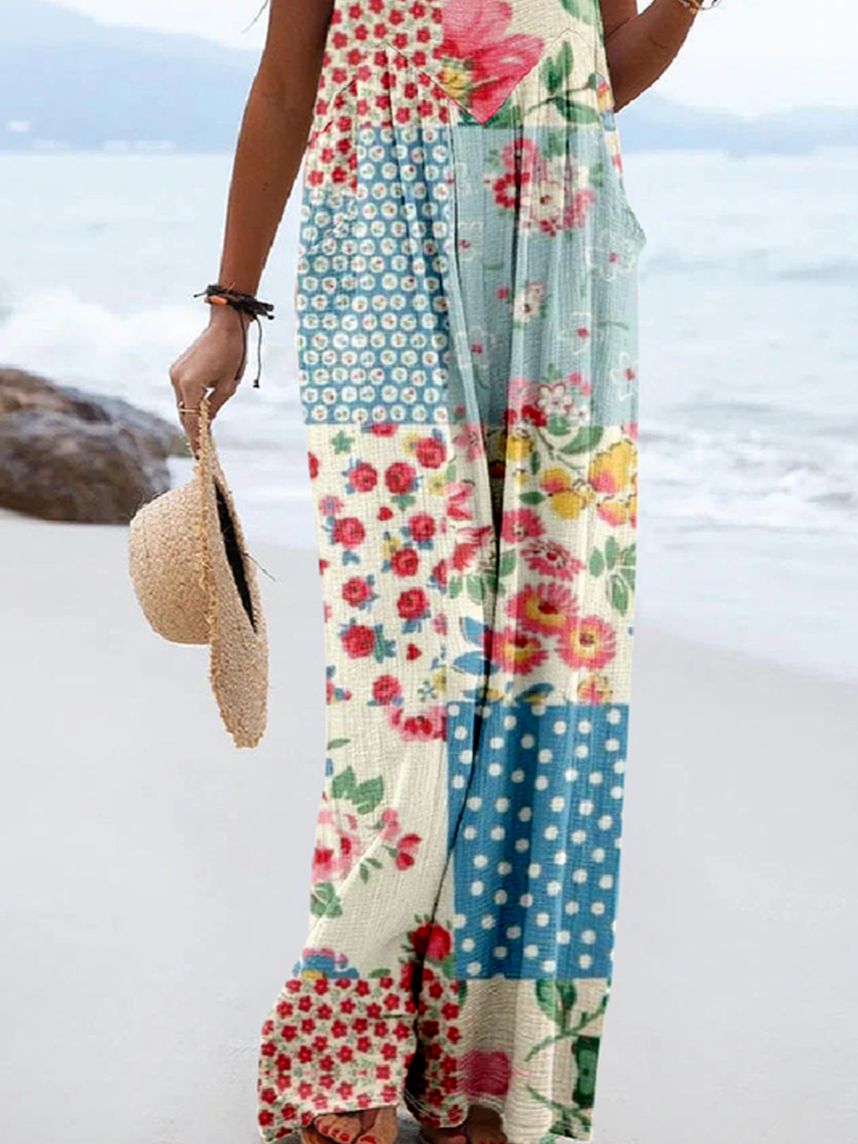 Loose Linen Blend Others Casual Jumpsuit