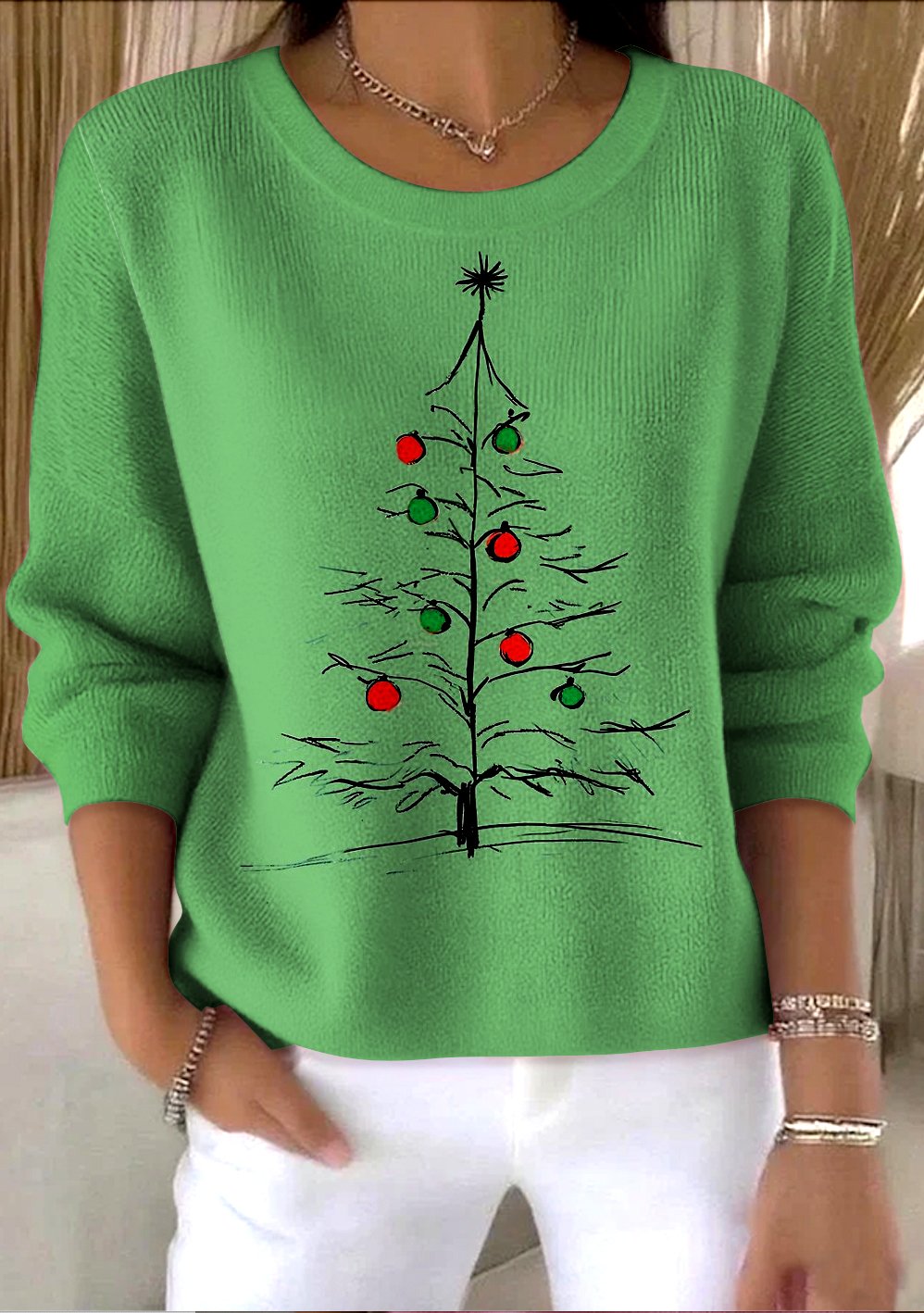 Crew Neck Vintage Sweater