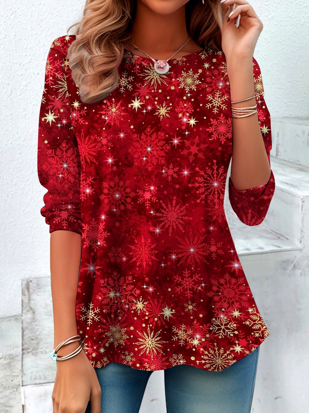 Casual Ombre Crew Neck Regular Fit T-Shirt