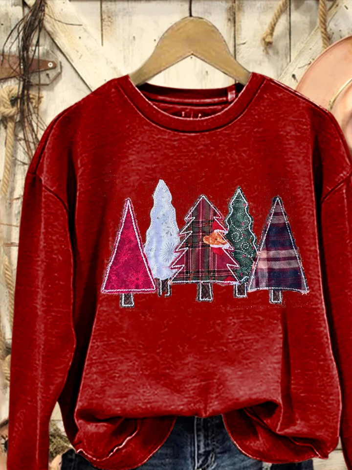 Printing Christmas Casual Crew Neck Sweatshirt