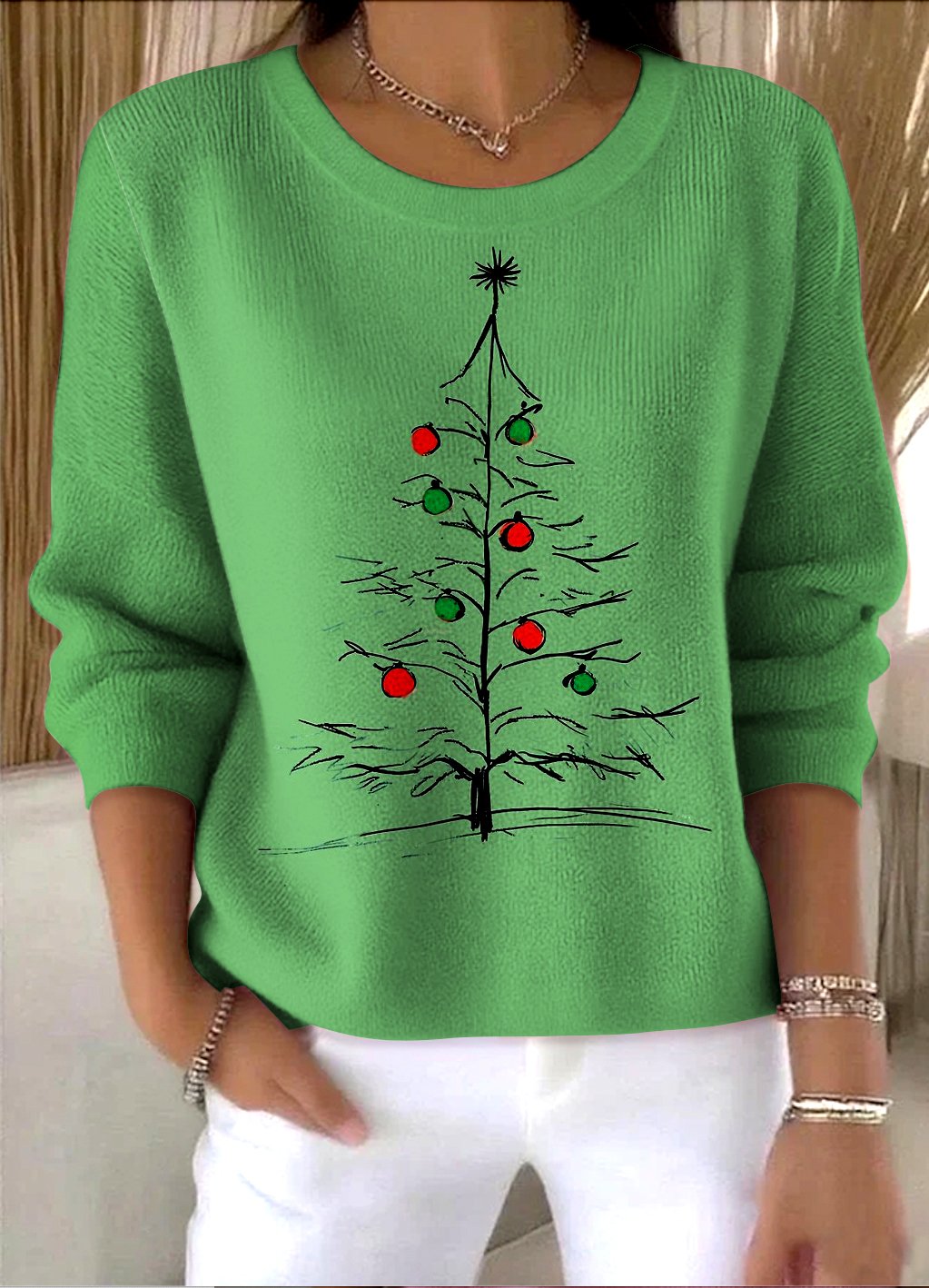 Crew Neck Vintage Sweater