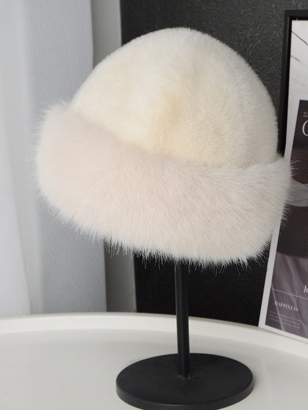 Plush Mongolian Hat For Women Thickened Autumn And Winter Windproof Cold-proof Warm Basin Hat Imitation Mink Fur Earmuffs Fisherman Hat