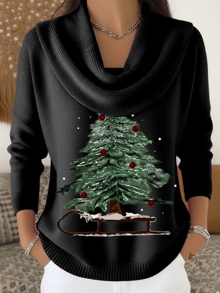 Others Simple Loose Christmas Tree Sweater