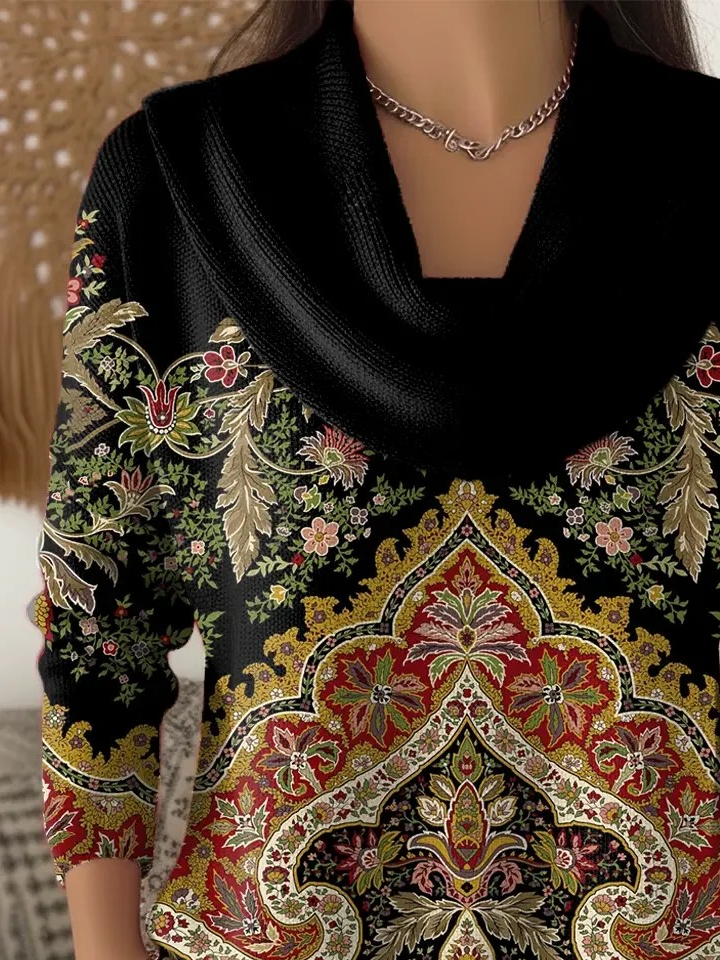 Simple Loose Nationality/Ethnic Sweater