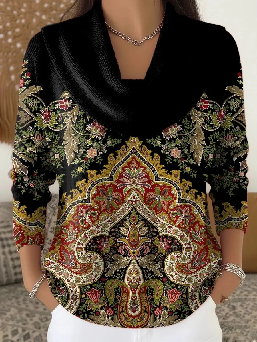 Simple Loose Nationality/Ethnic Sweater