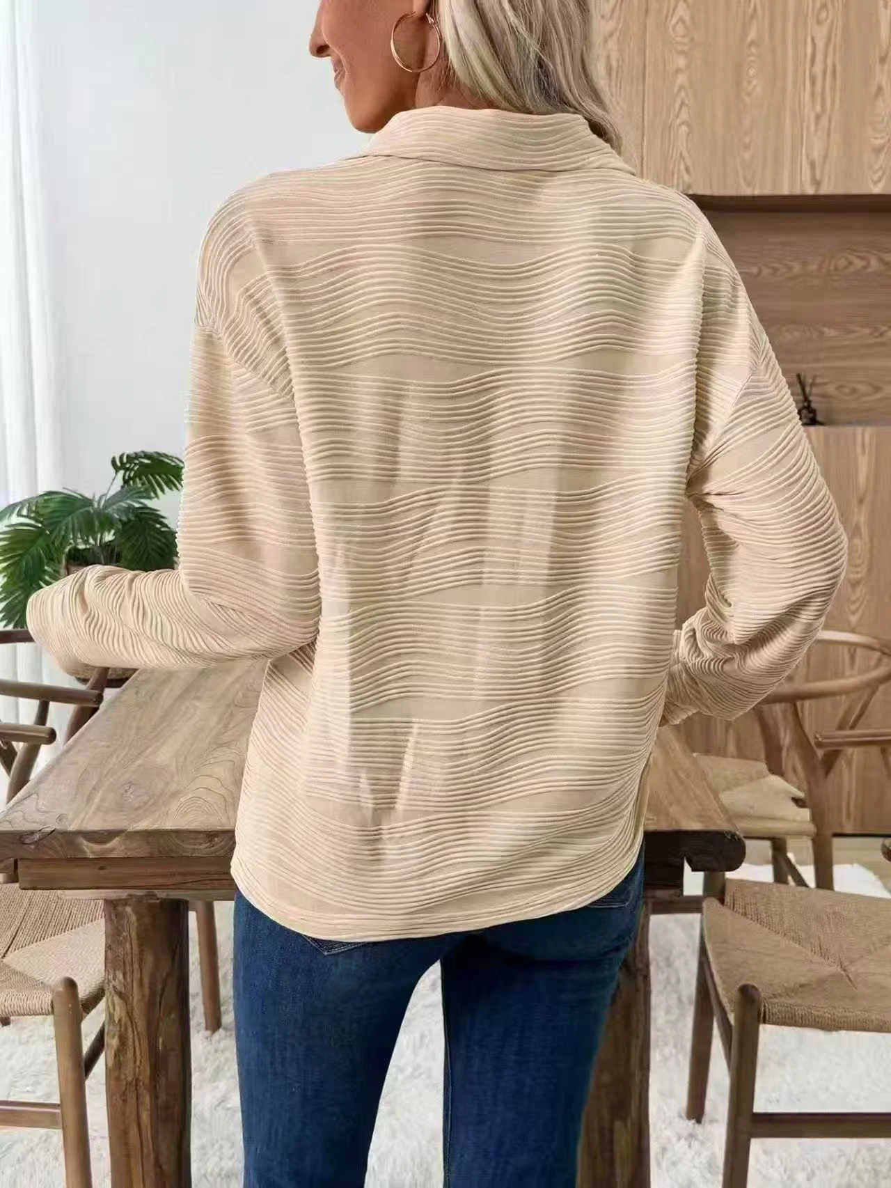 Casual Shawl Collar Cotton Sweatshirt