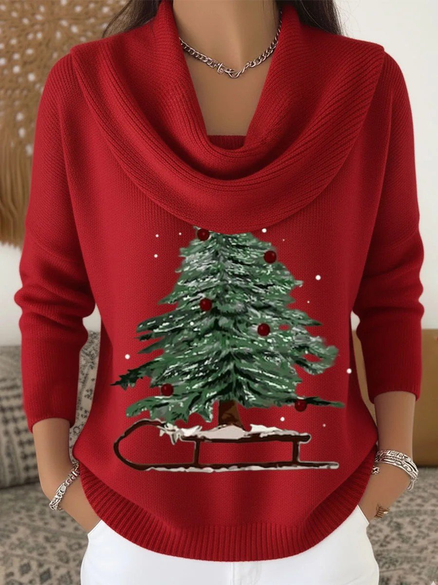 Others Simple Loose Christmas Tree Sweater
