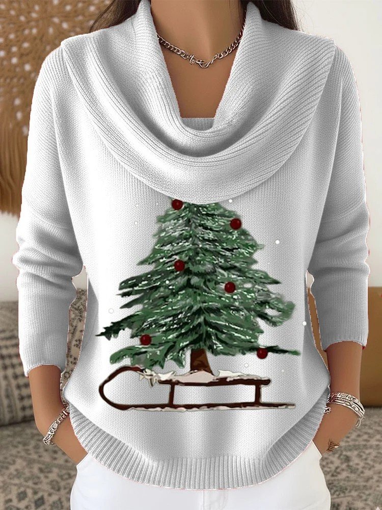 Others Simple Loose Christmas Tree Sweater